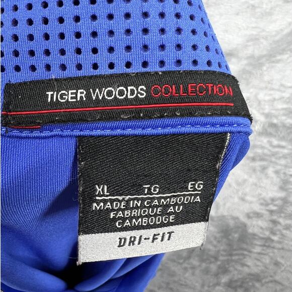 Nike Tiger Woods Collection Dri-Fit Blue Short‎ Sleeve Golf Polo Shirt Size XL - Picture 2 of 14